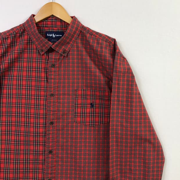 Xxl 폴로 체크 패치 셔츠