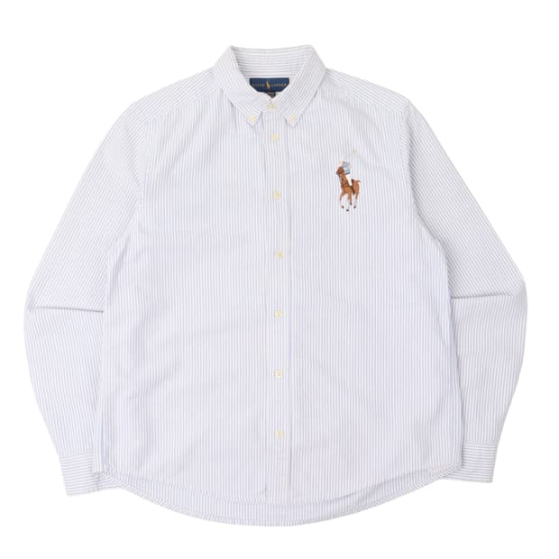 폴로 랄프로렌 옥스포드 빅포니 블루 스트라이프 셔츠