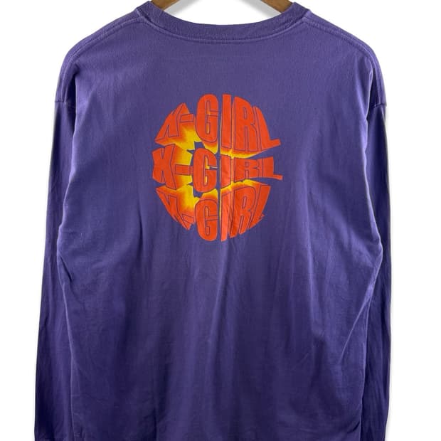 X-girl 퍼플 프린팅 롱슬리브2524