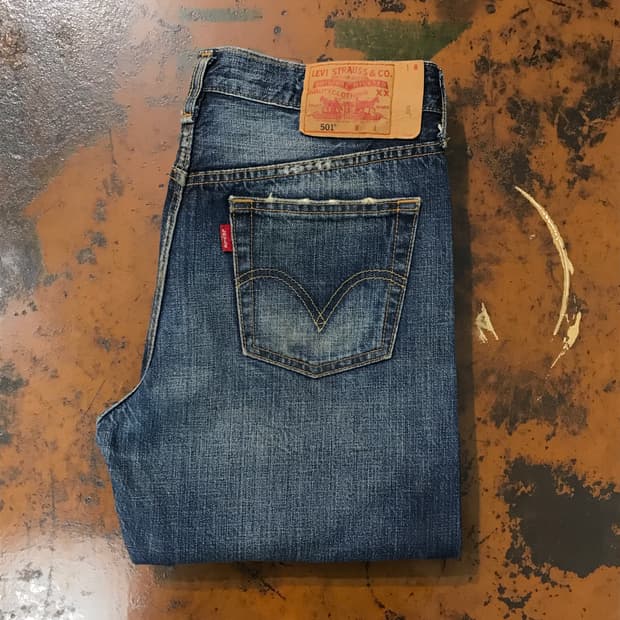 리바이스 501 다크 블루 워시드 데님 팬츠 허리 30 사이즈