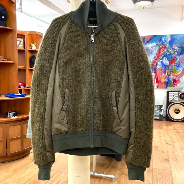 [S] 랙앤본 니트 봄버 자켓
