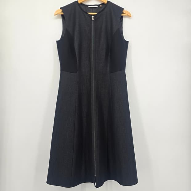 TAHARI 블랙 롱 원피스 지퍼 스타일