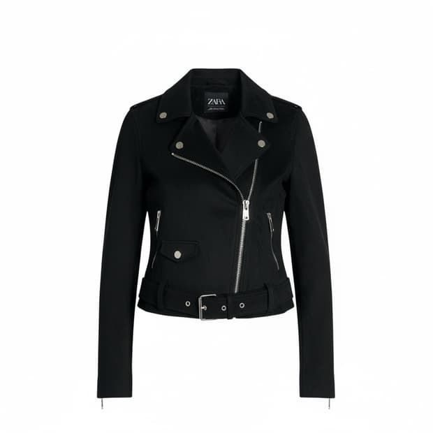 새상품 자라 크롭 스웨이드 라이더자켓 s