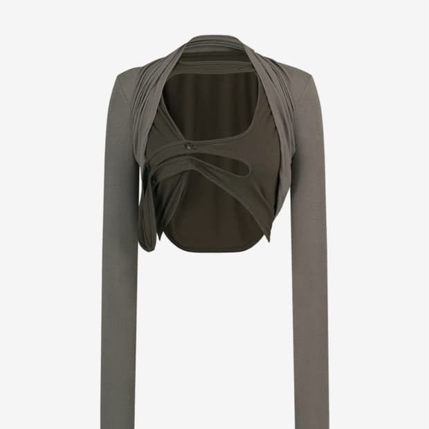 카시코 볼레로Asymmetric Button Bolero Cardigan