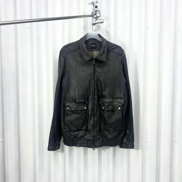 90s Hugo Boss lambskin multi-zip