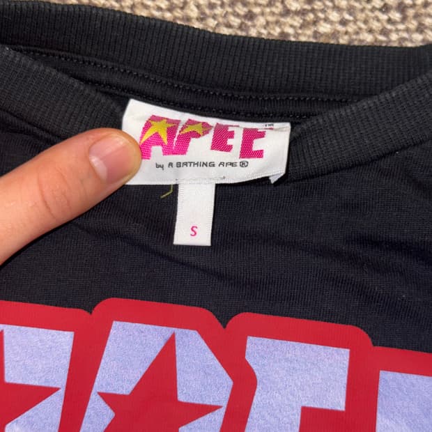 에이프 aape 크롭 반팔티 S