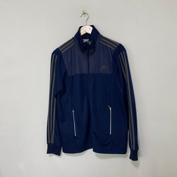 아디다스 네이비 배색 삼선 트레이닝 져지 집업 남성 100