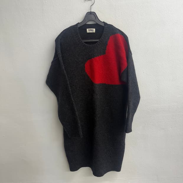 (sonia)소니아 리키엘 레드 포인트 롱 kint dress (160)