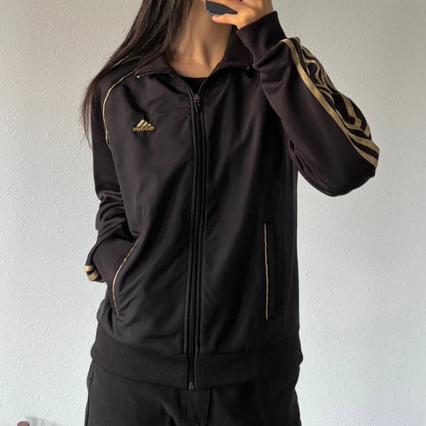 [M]아디다스 블랙 골드 검골 트랙탑 져지