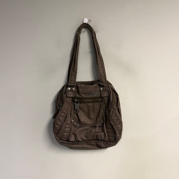 DIESEL multi pocket shoulder bag brown