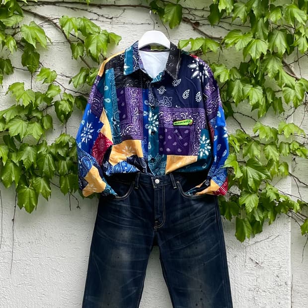 Levi's 502 인디고 페인트 스팟 데님 팬츠 (W32)