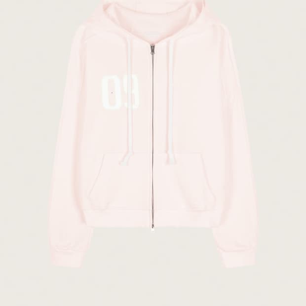 클리시어 클래식 09 넘버링 후드집업 핑크