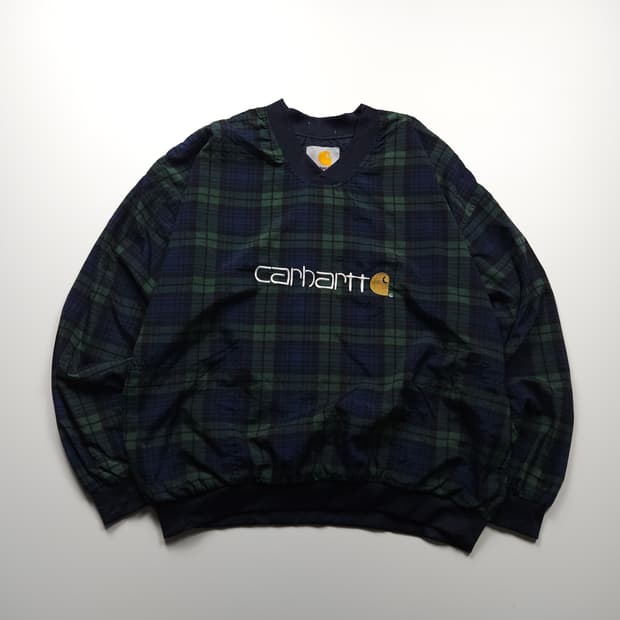 칼하트 올드스쿨 빅로고 박시핏 체크 우븐 웜업 (XL)