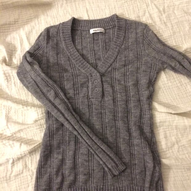 vintage henley neck knit