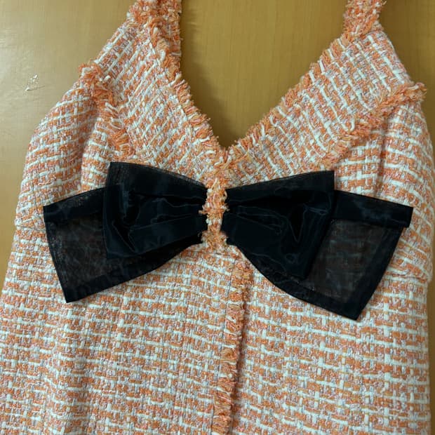 서쿠키 오렌지 트위드 원피스