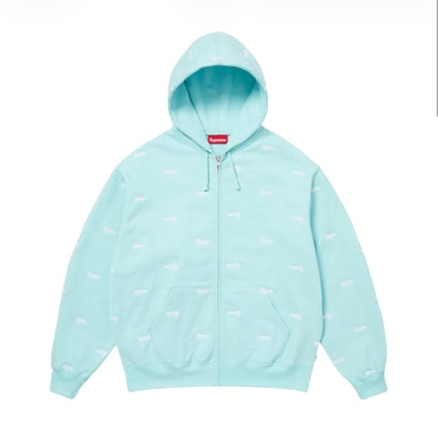 슈프림 리핏 스크립트 후드집업 아쿠아 구해용