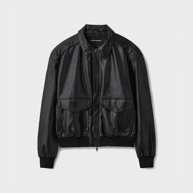 Branded fake leather A-2 jacket