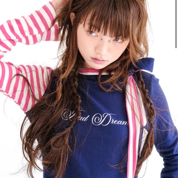 샵페어리 스카프 스트라이프 터틀넥 티셔츠 scarf turtleneck