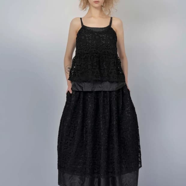 Bulky Lace Distressed Skirt