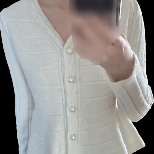 브이넥 베이지 가디건