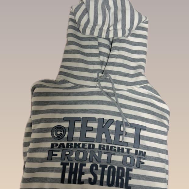 Teket Front Stripe Hoodie Melange Gray
