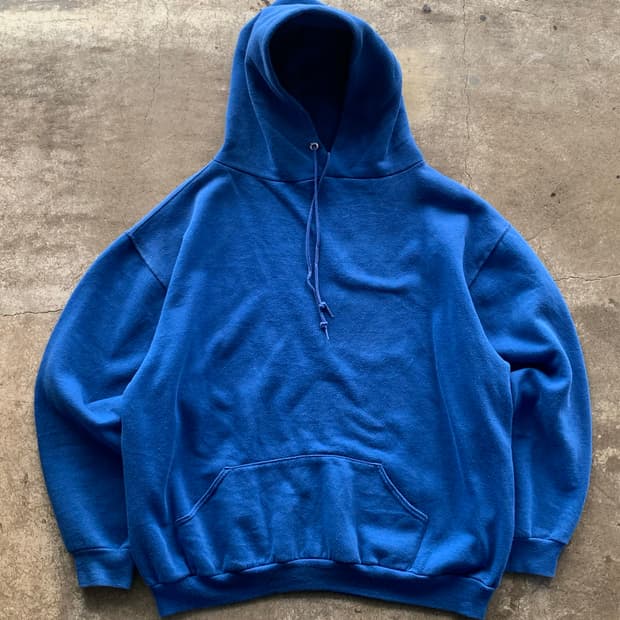 70s 러셀 애슬레틱 튜블러 스웻 후디 블루