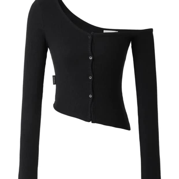 쓰리타임즈 원숄더 가디건