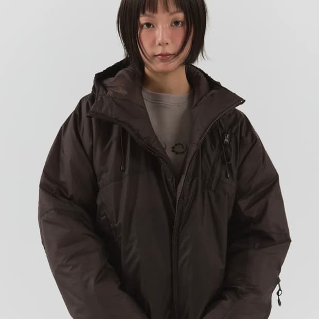 패러킷 리버시블 패딩 브라운 s