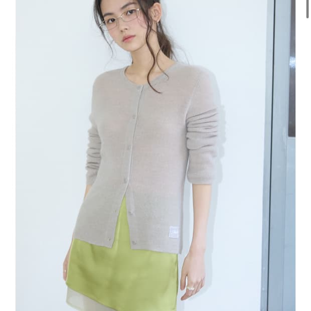 미치코런던 레이어드 새틴 스커트 올리브그린