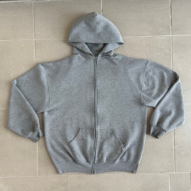 90s 빈티지 러셀 후드집업 그레이 XL