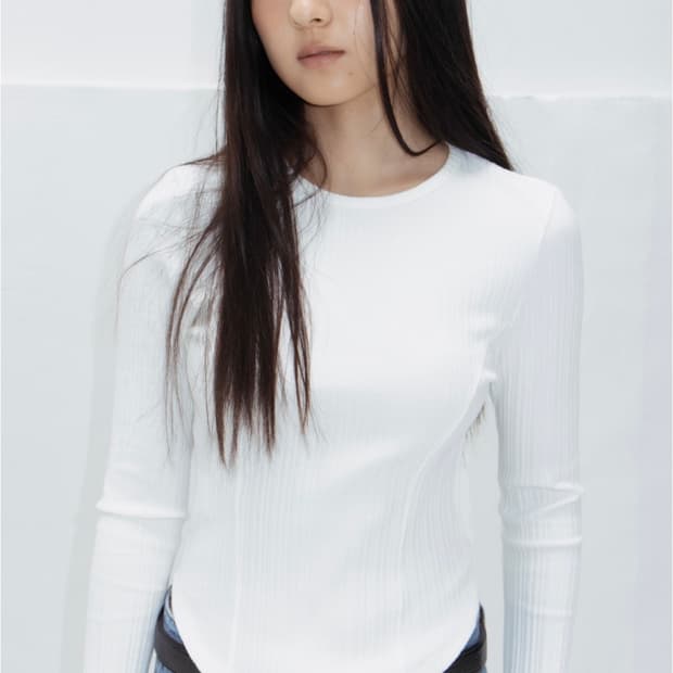 rrace 레이스 티셔츠 Slim Line Ribbed T-Shirts