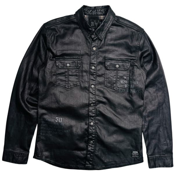 버커루 y2k 빈티지 블랙 레더 셔츠 자켓 L
