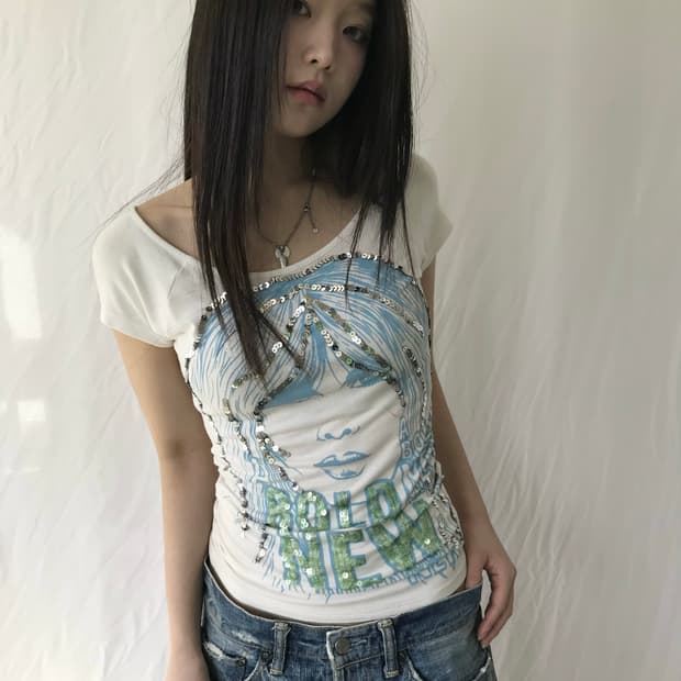 스팽글 락 티셔츠 
