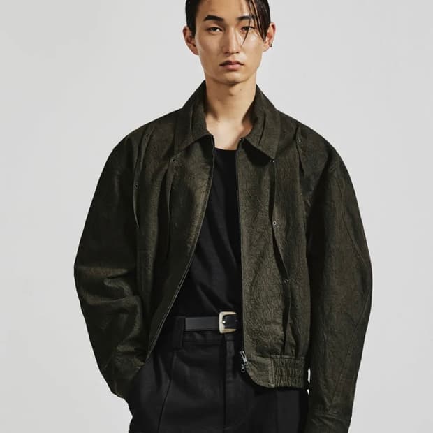 엘무드 커브드 밸리 크랙 워시드 블루종 자켓 버닝 블랙 46