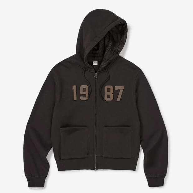 엠엠엘지 체크 패턴 투웨이 후드집업 브라운 L