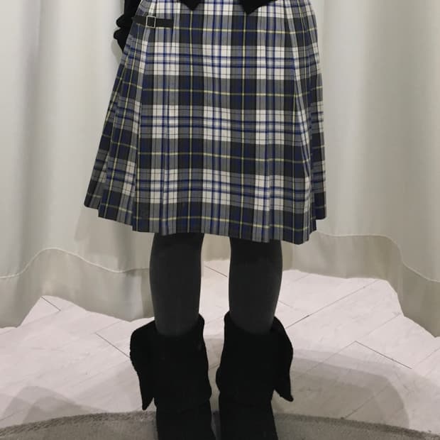 프레피 체크 버클 스커트