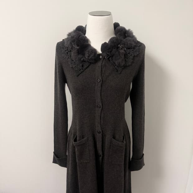 폼폼 러블리 원피스 차콜그레이