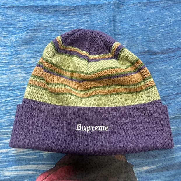 Supreme Stripe Knit Beanie