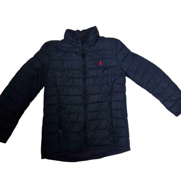 [폴로 랄프로렌] 근본 조합 네이비 바디 & 레드 포니 자수 경량 패딩