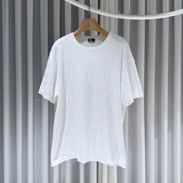 2XL / 디올 오블리크 테리 반팔티셔츠 화이트 