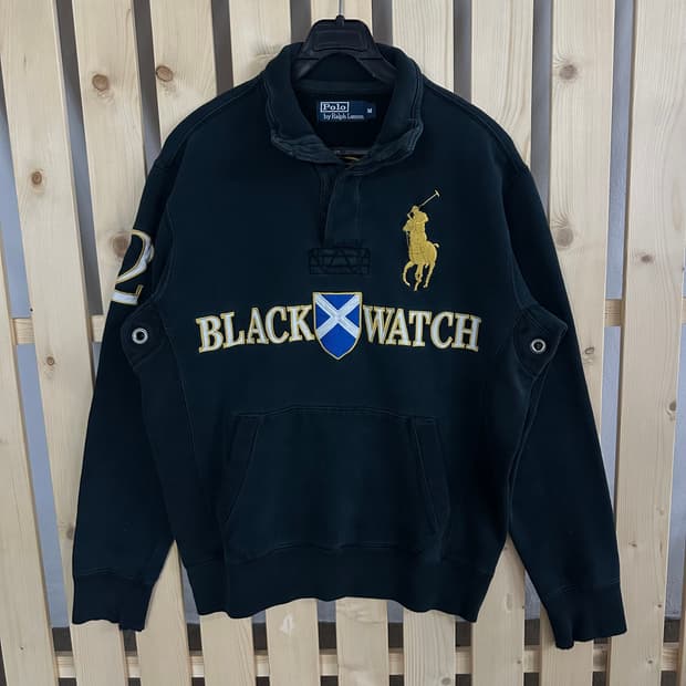 (M) 폴로 랄프로렌 블랙워치 빅포니 럭비셔츠 반집업 맨투맨