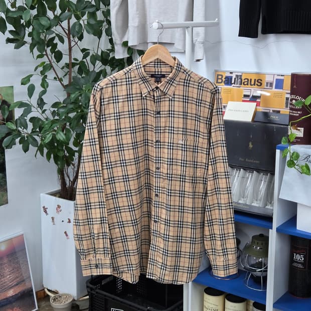 버버리 노바체크 셔츠 XL