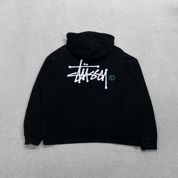 스투시 Stussy 베이직 로고 후드티 블랙