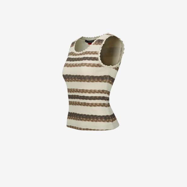 앤더슨벨 헤어 브래이드 스트라이프 탱크 탑 atb1263w(BEIGE)
