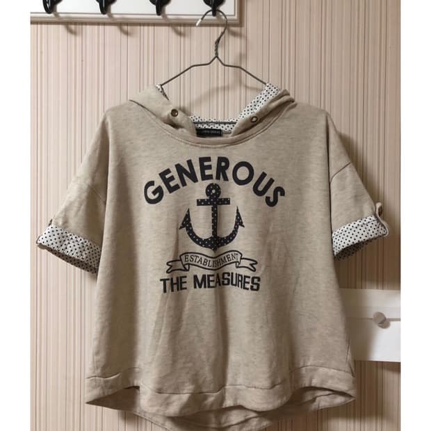 빈티지 도트 포인트 반팔 후드티