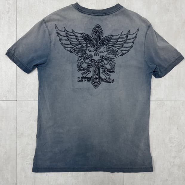 •버커루 Y2K 빈티지 자수  반팔 티셔츠