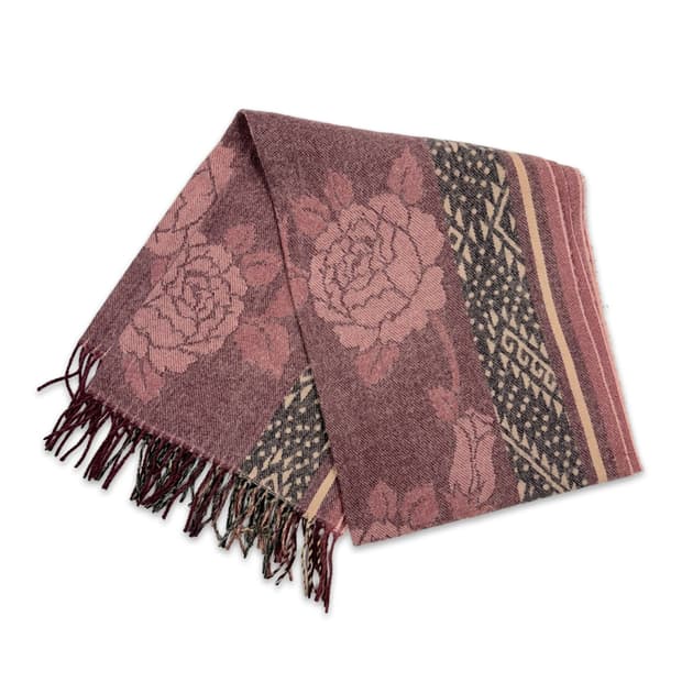 빈티지 핑크 로즈 머플러