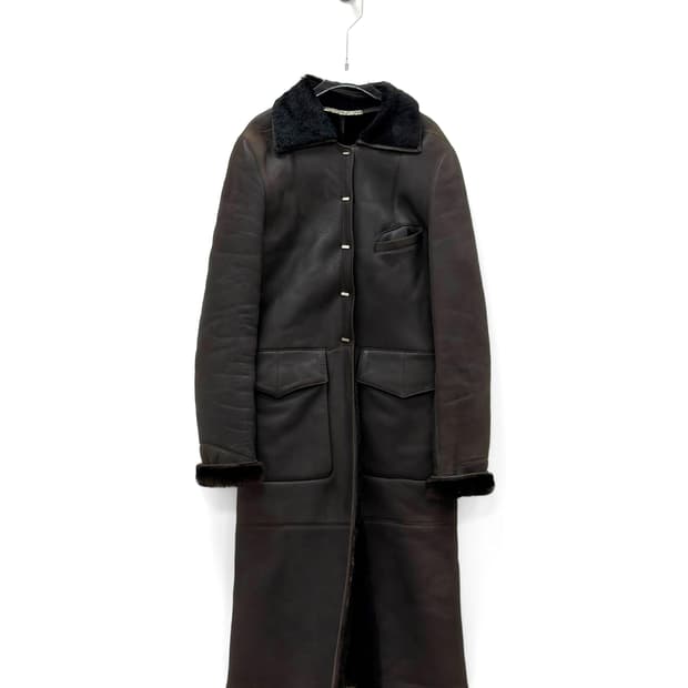 펜디 무톤 풀-랭스 시어링 코트