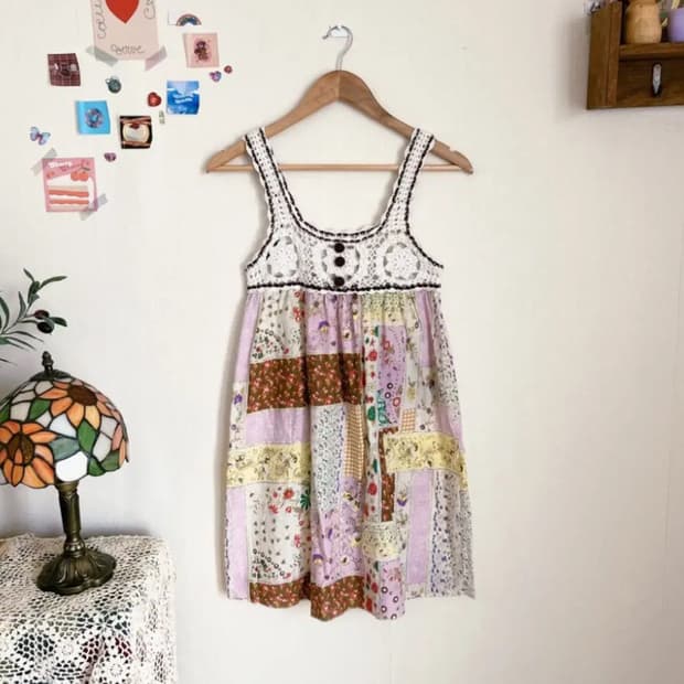 빈티지 모리걸 하구미 크로쳇 원피스