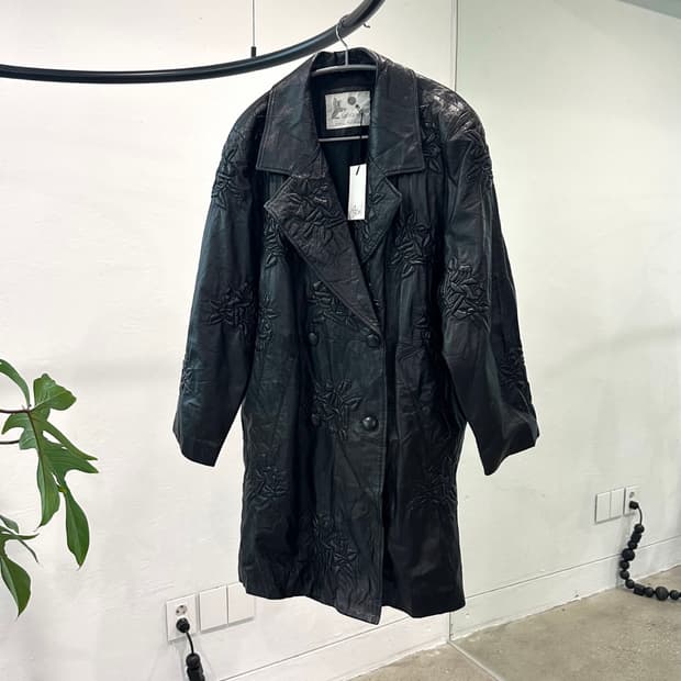 빈티지 플라워 가죽자켓